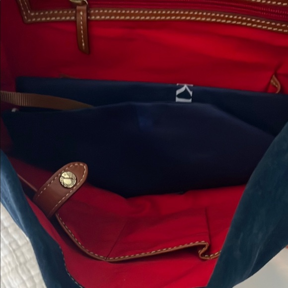 Dooney & Bourke Blue and Brown Hobo Bag - Picture 5 of 14